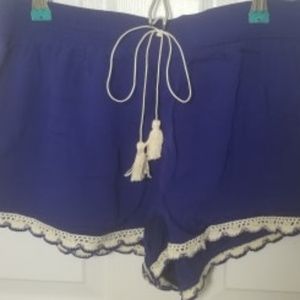 cute beach shorts with lace trim bottom